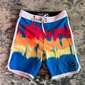 O'Neill Kids Blue and Red Swim Trunks